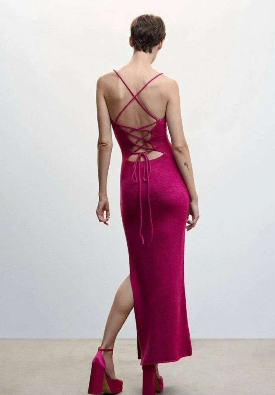 Clothing * | Mango Berry Maxi Dress Fuchsia