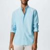 Clothing * | Mango Alamos Shirt Vert D Eau