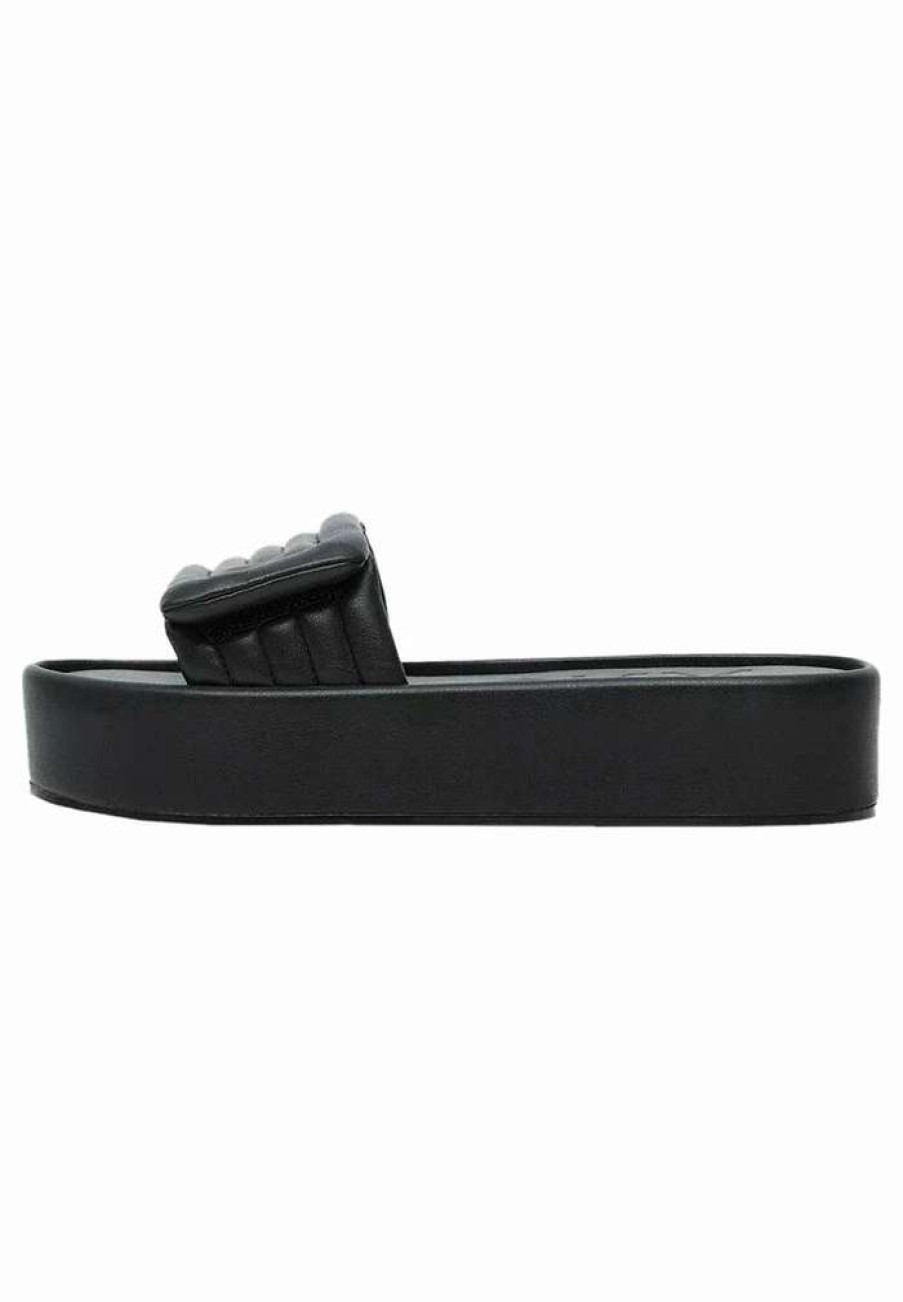 Shoe * | Mango Pat Pool Slides Noir