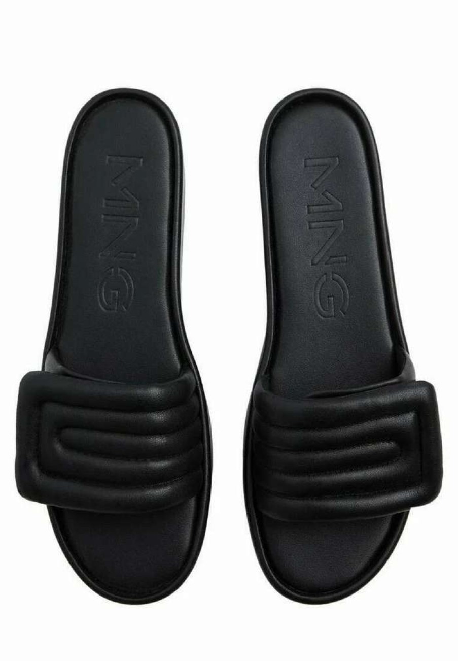 Shoe * | Mango Pat Pool Slides Noir