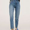 Clothing * | Mango Newmom Straight Leg Jeans Mittelblau