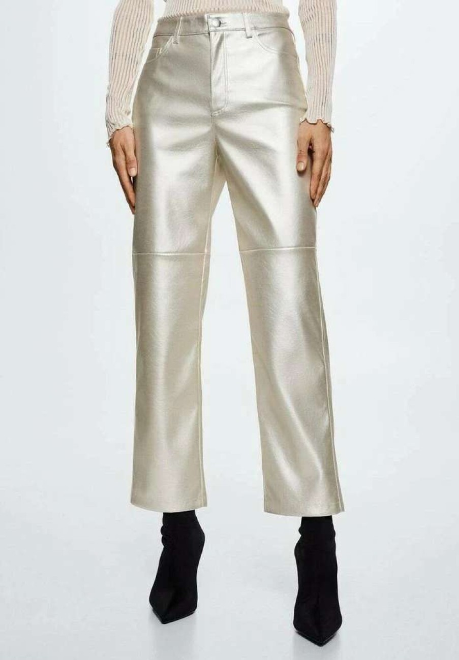 Clothing * | Mango Plata Trousers Silver Coloured