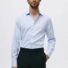 Clothing * | Mango Emporda Formal Shirt Sky Blue