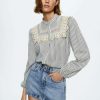 Clothing * | Mango Bonita Button-Down Blouse Bla