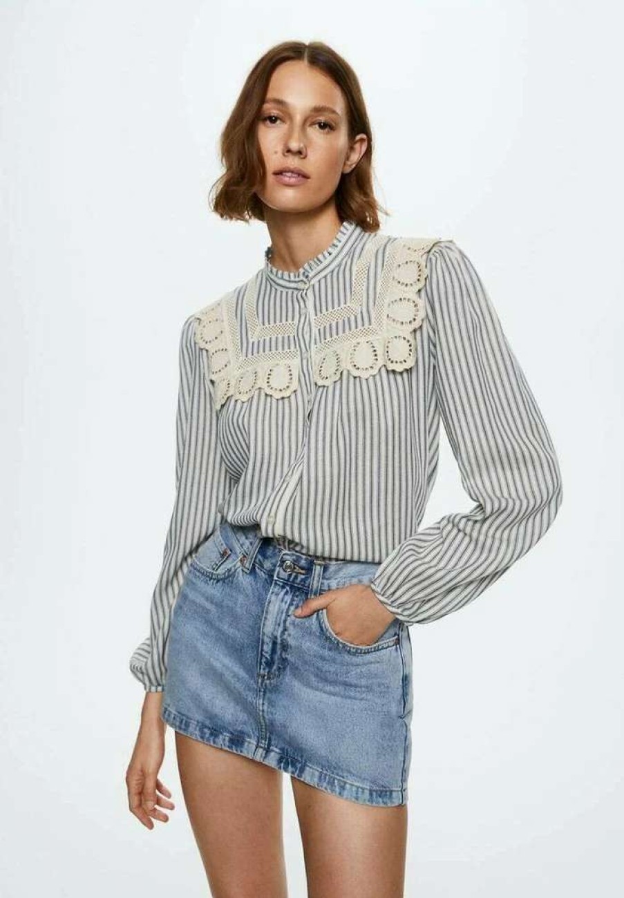 Clothing * | Mango Bonita Button-Down Blouse Bla