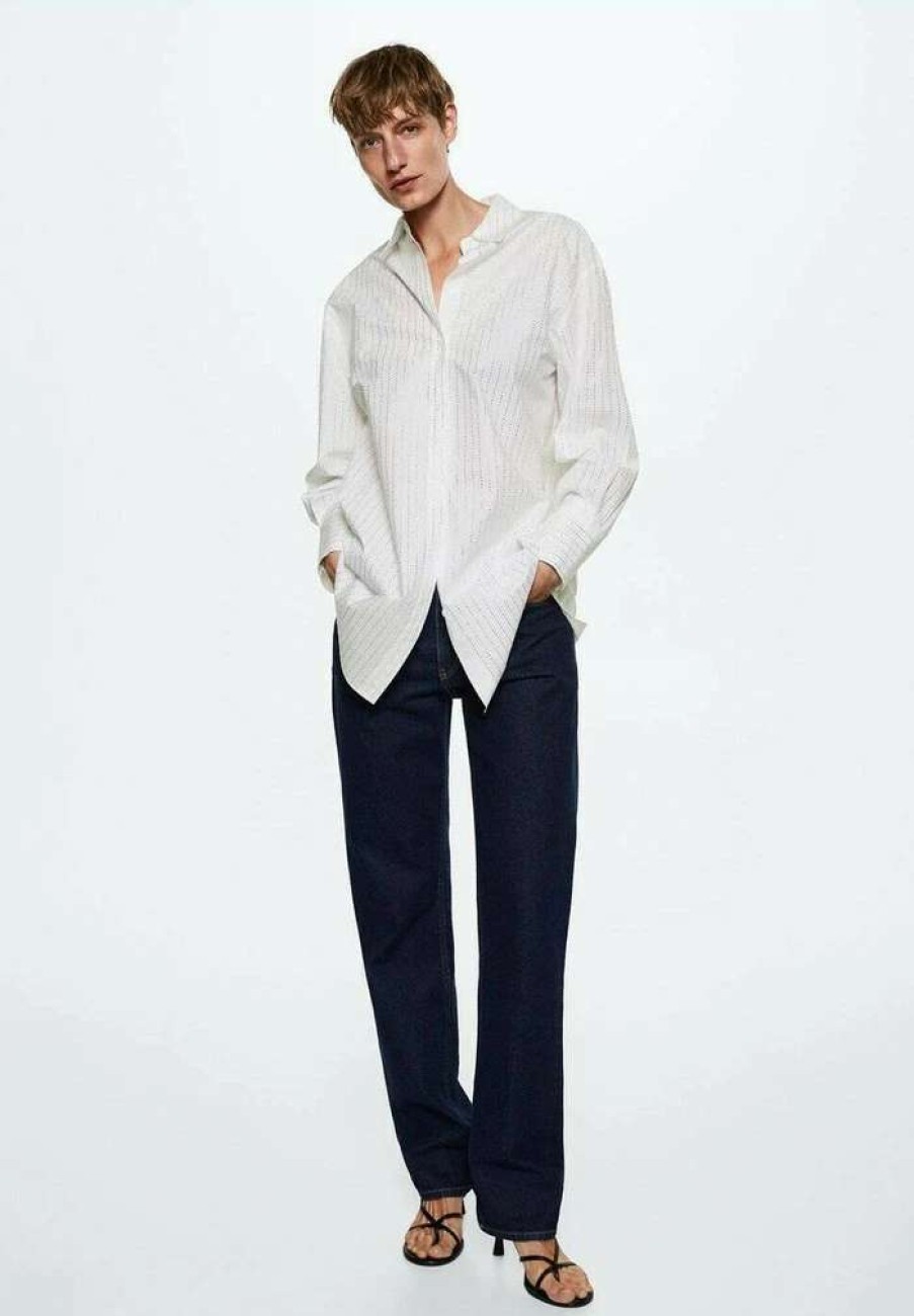 Clothing * | Mango Bellish Button-Down Blouse Off White