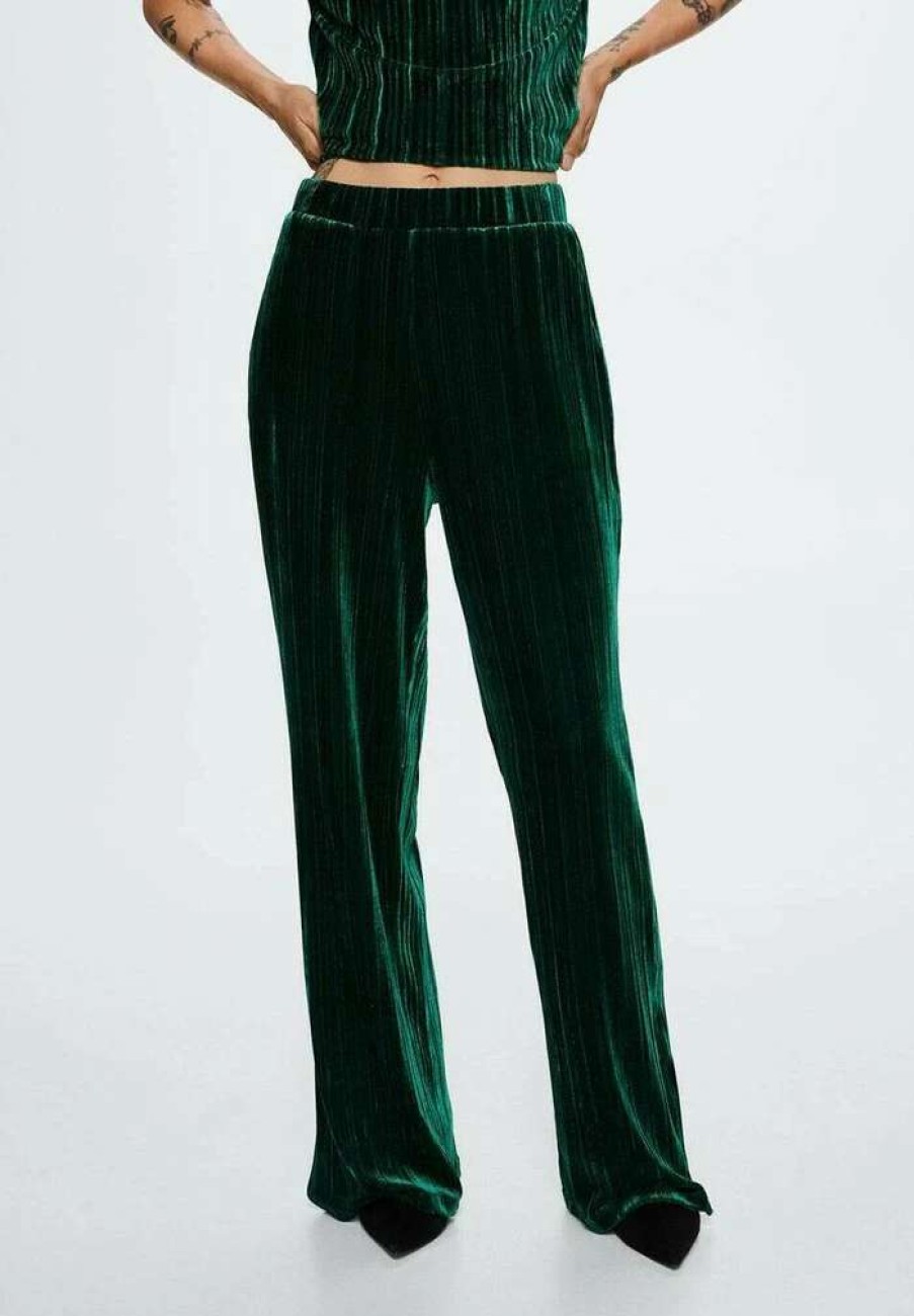 Clothing * | Mango Jungly-A Trousers Vert Fonce