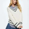 Clothing * | Mango College Jumper Blanco Roto