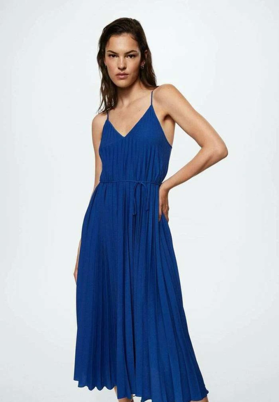 Clothing * | Mango Fortuny Day Dress Blau