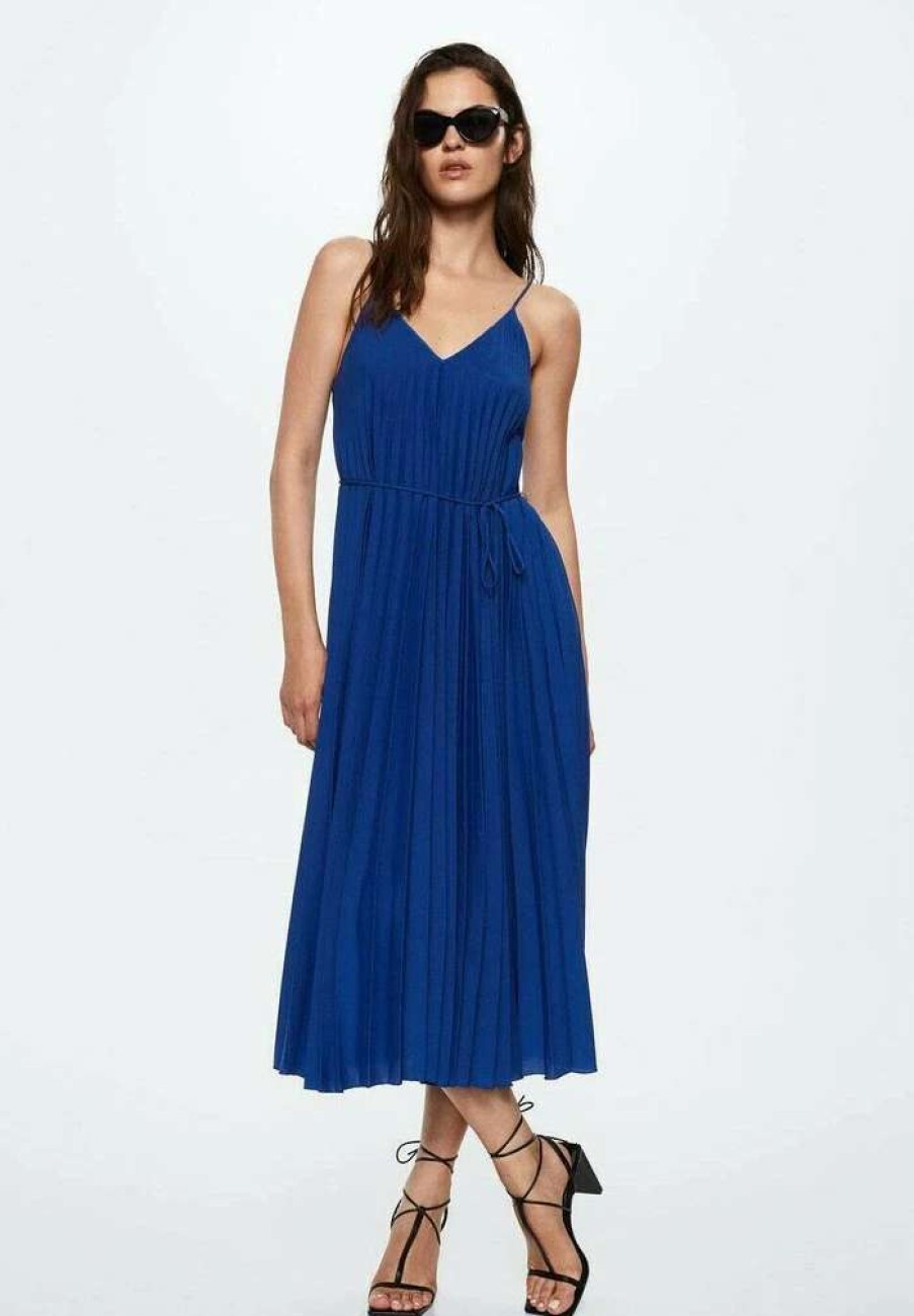 Clothing * | Mango Fortuny Day Dress Blau