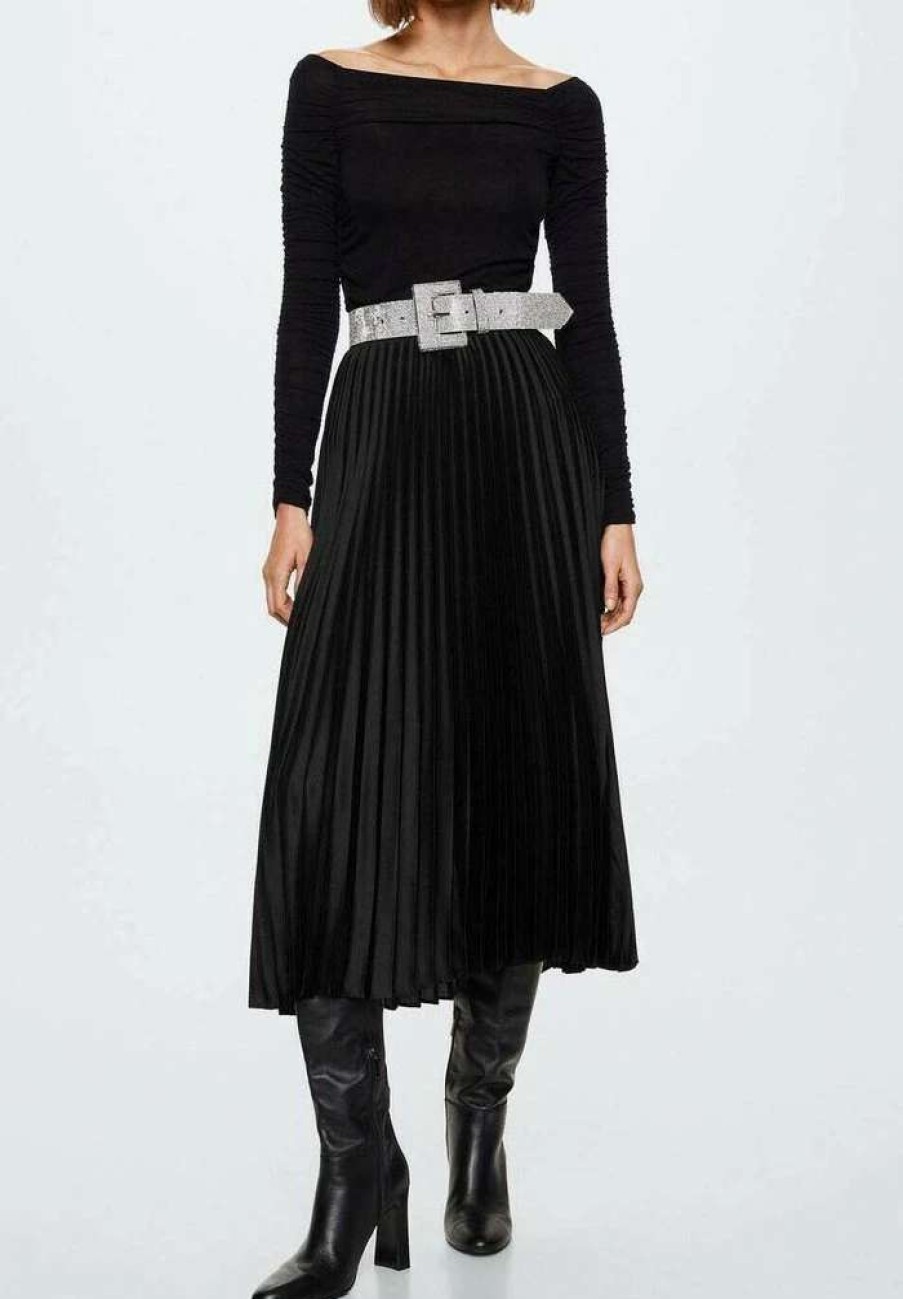 Clothing * | Mango A-Line Skirt Black