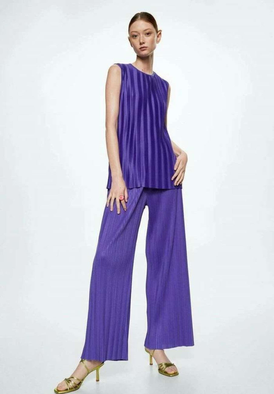 Clothing * | Mango Veronaba Trousers Violet