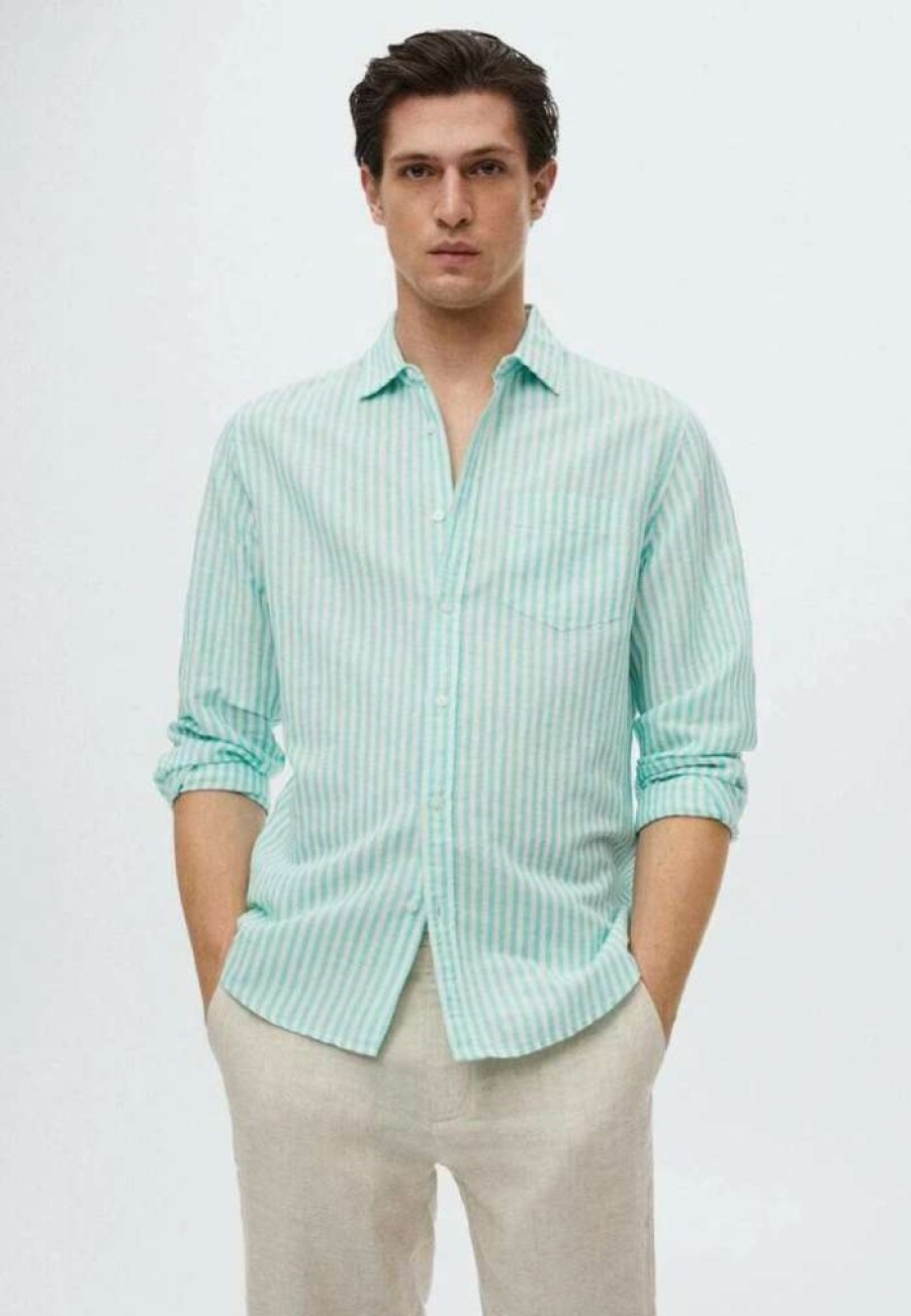 Clothing * | Mango Rig Shirt Aqua Green