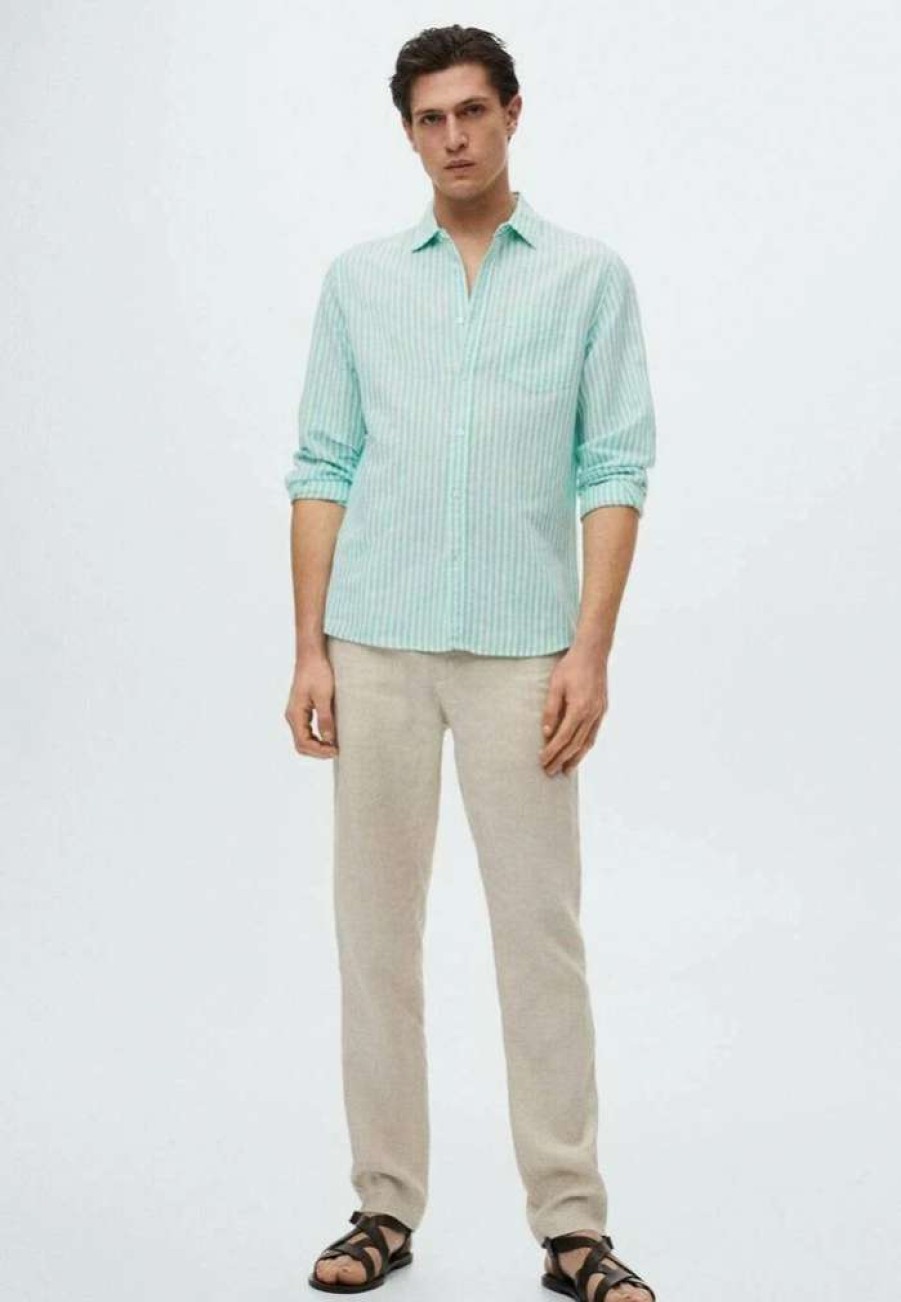 Clothing * | Mango Rig Shirt Aqua Green