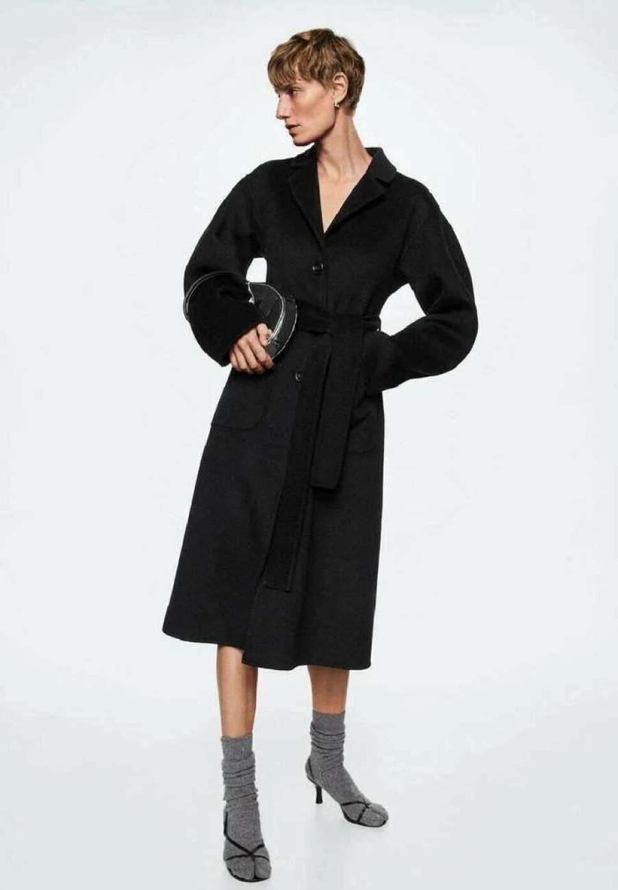 Clothing * | Mango Manuela Classic Coat Schwarz