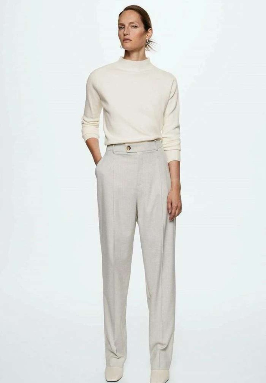 Clothing * | Mango Chimney Jumper Sandfarvet