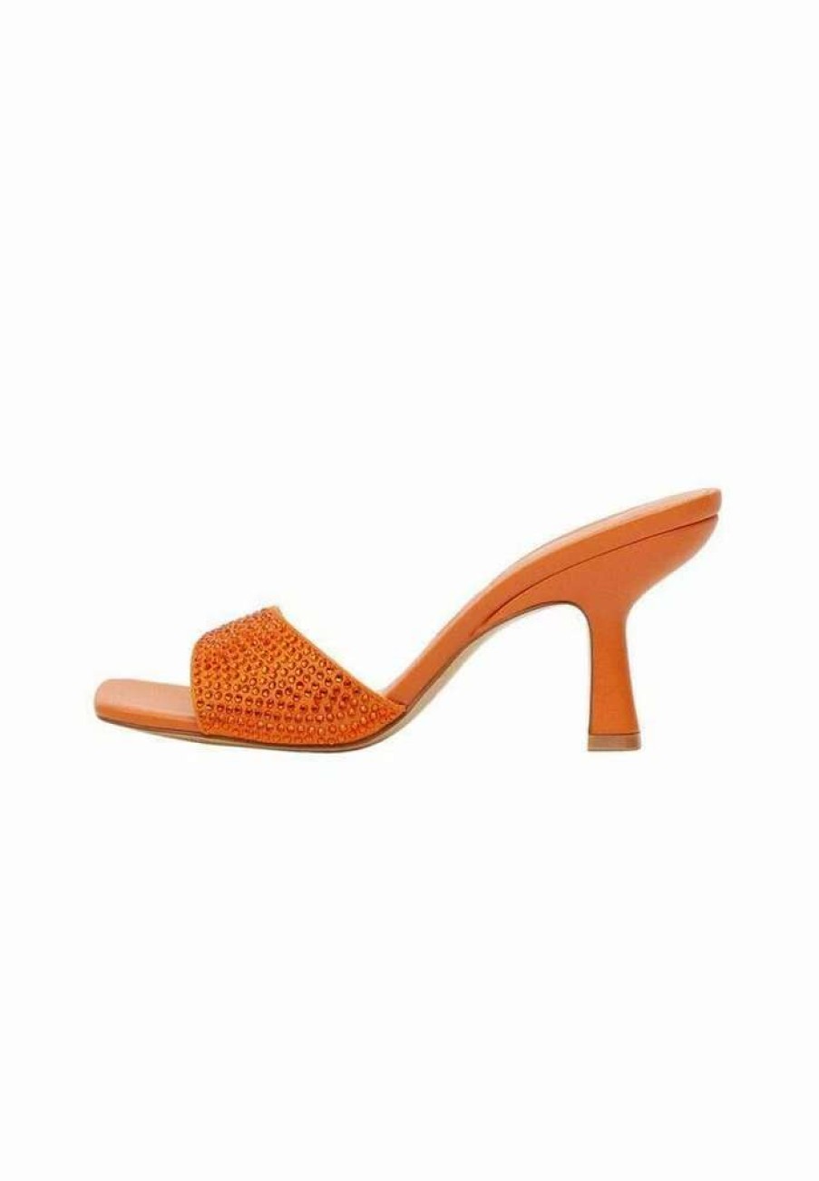 Shoe * | Mango Brilly Heeled Mules Orange