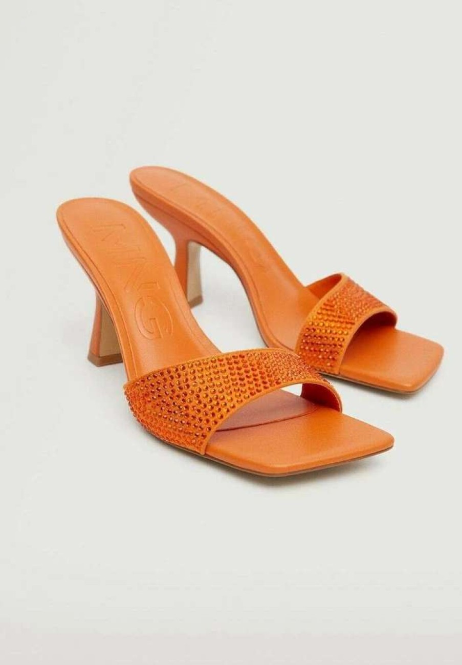 Shoe * | Mango Brilly Heeled Mules Orange