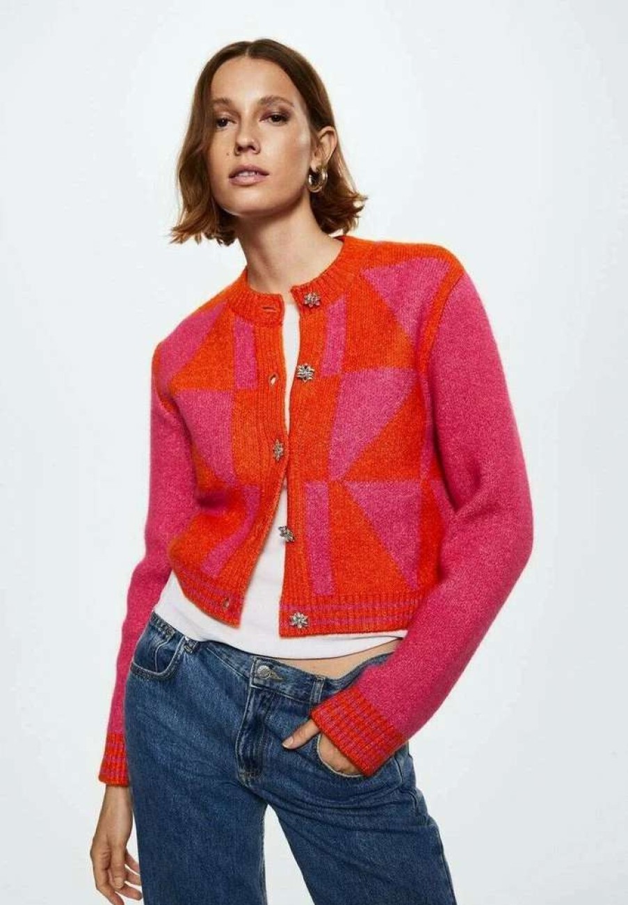 Clothing * | Mango Pinkora Cardigan Fuchsia