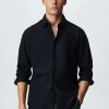 Clothing * | Mango Play Formal Shirt Black