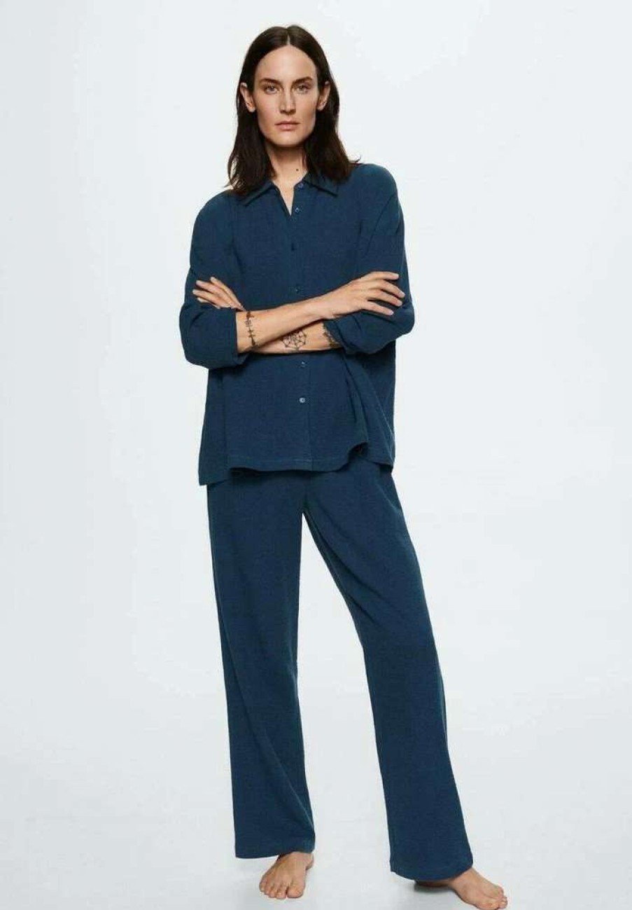 Nightwear * | Mango Jimena Pyjama Bottoms Marineblauw