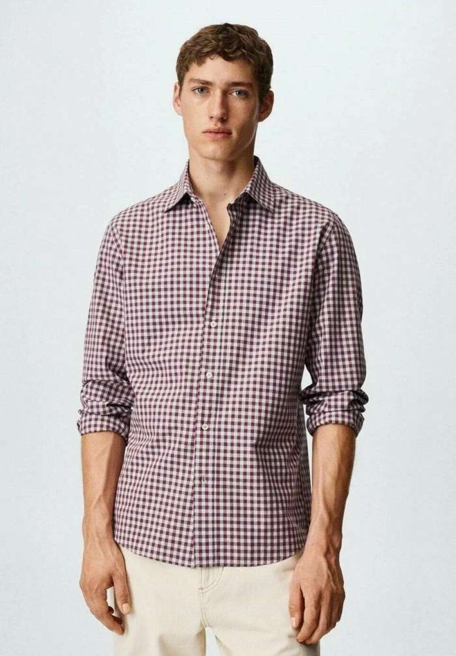 Clothing * | Mango Vichy Shirt Bordeaux