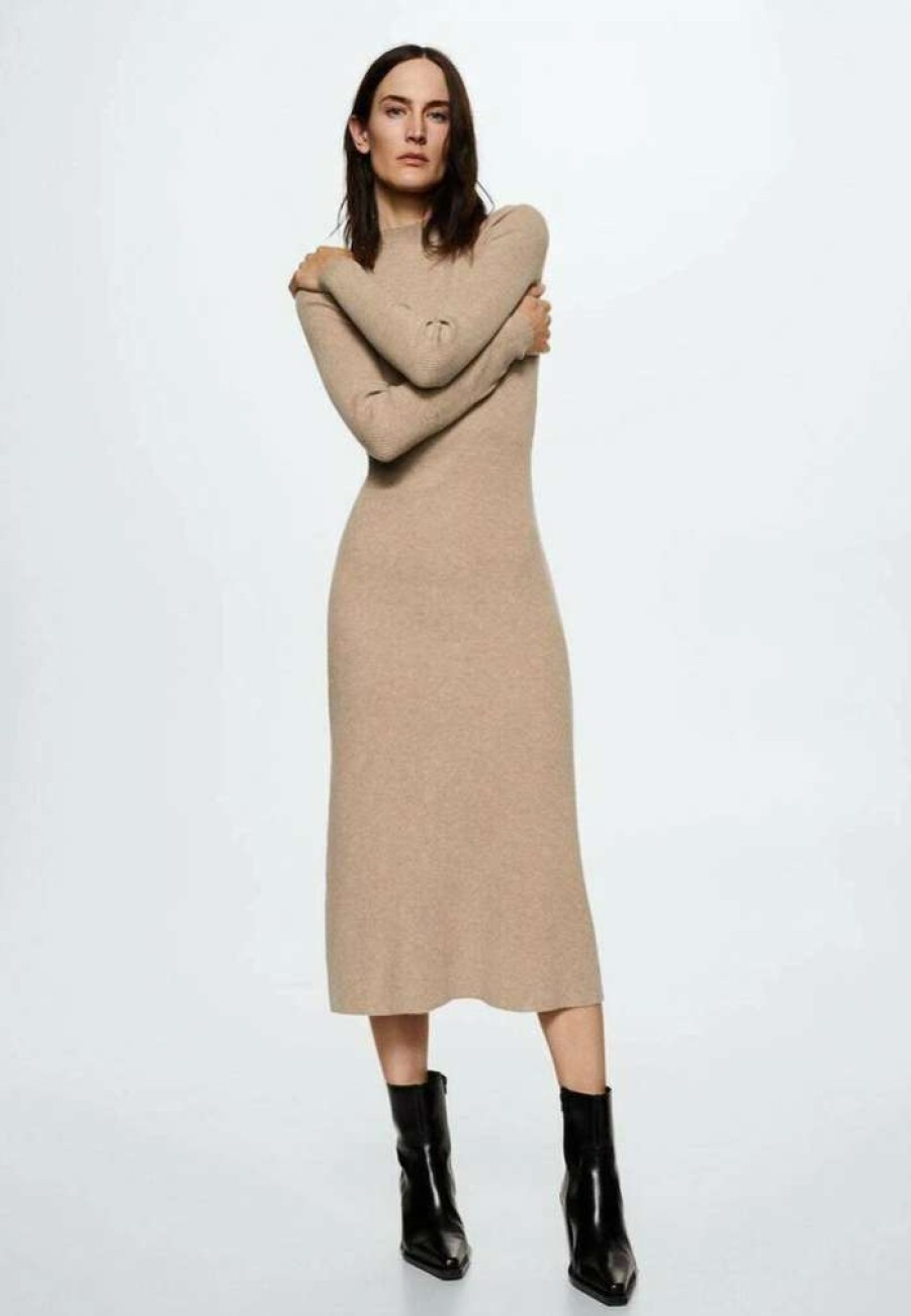 Clothing * | Mango Arian Jumper Dress Zand