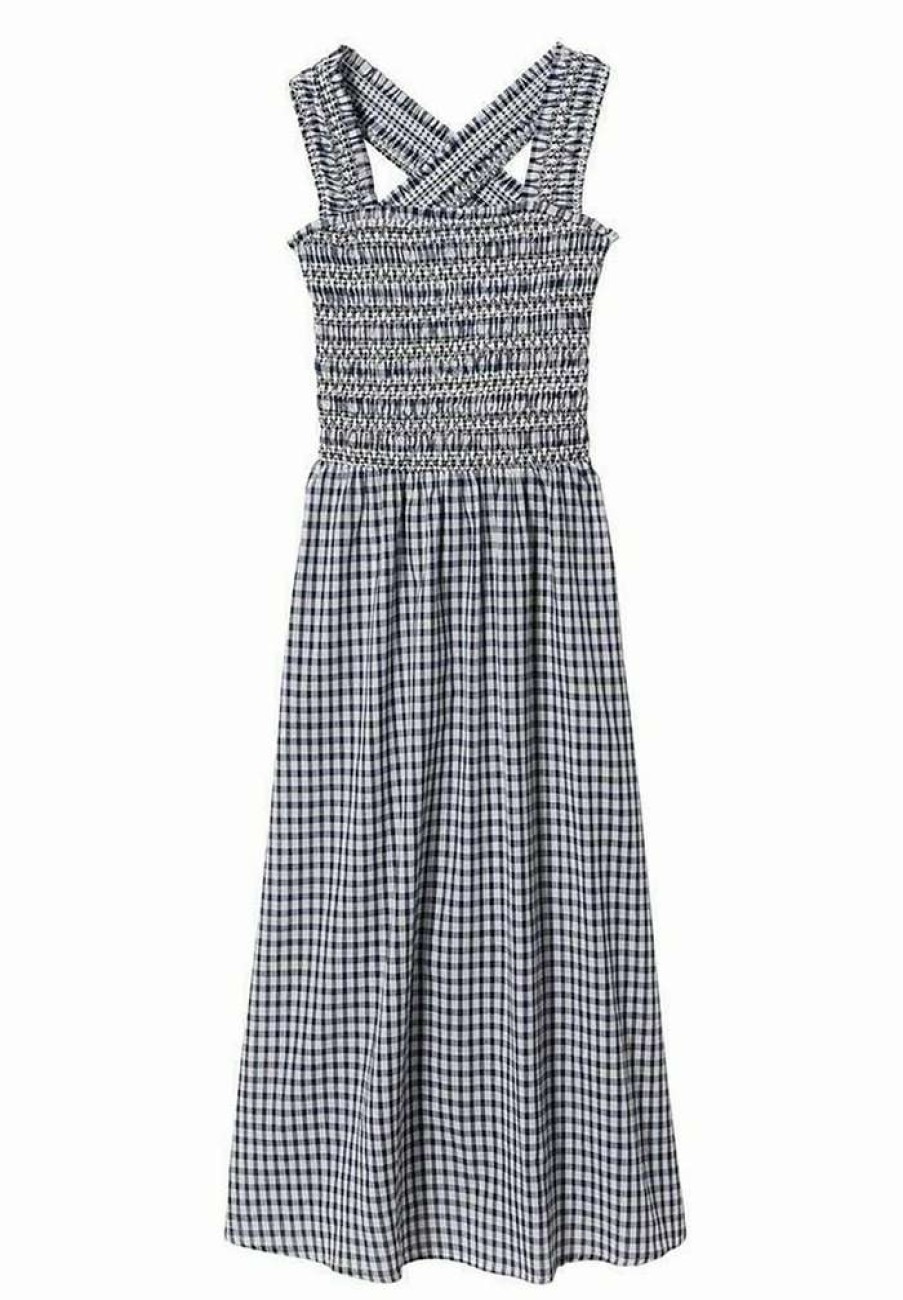 Clothing * | Mango Troya Day Dress Bleu Marine Fonce