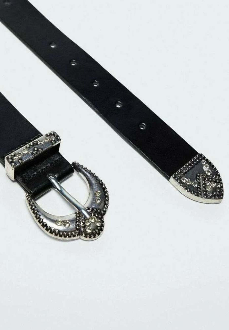 Accessoires * | Mango Brillos Belt Noir