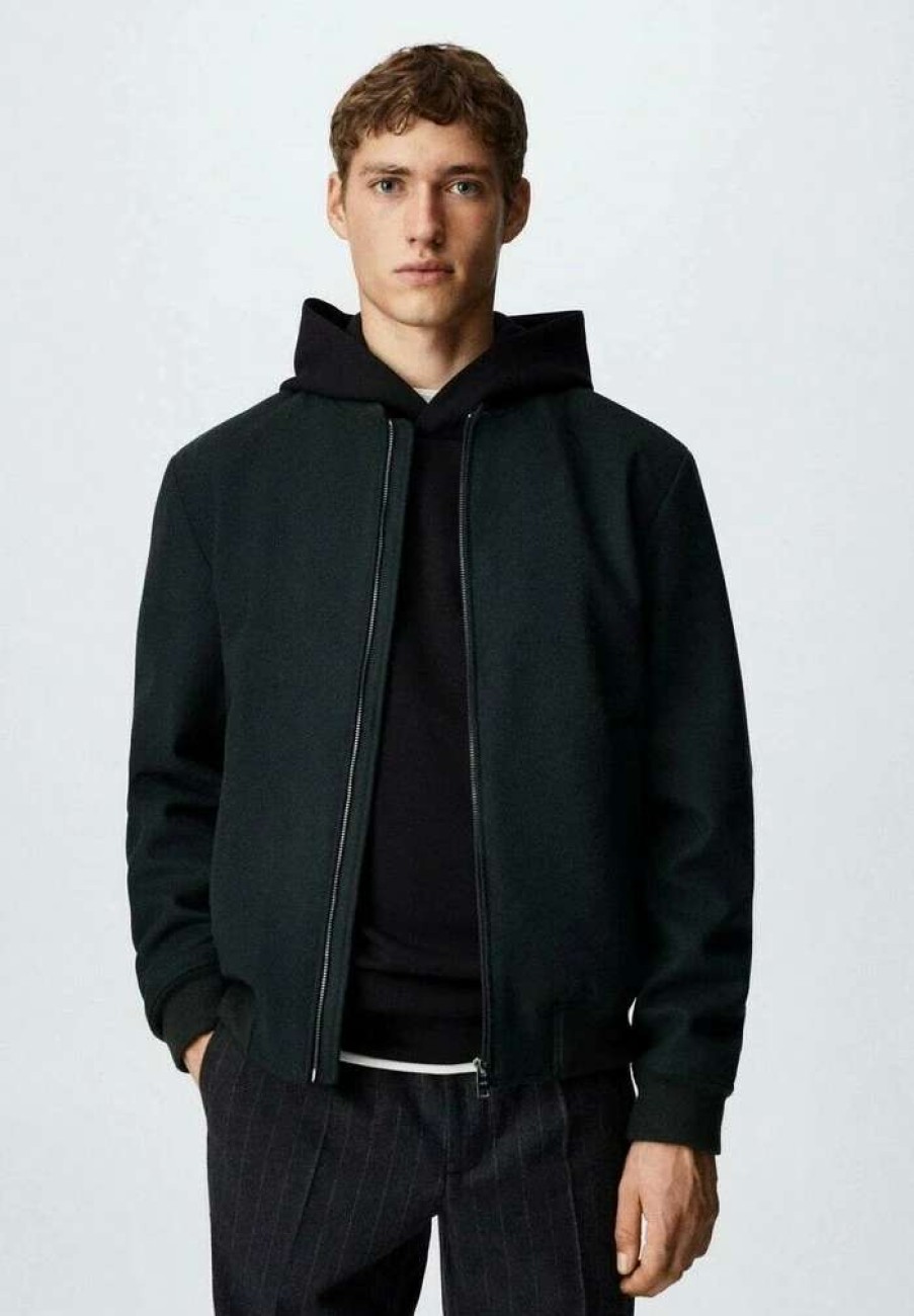 Clothing * | Mango Normand Bomber Jacket Vert Fonce