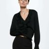 Clothing * | Mango Bibiana Blouse Black