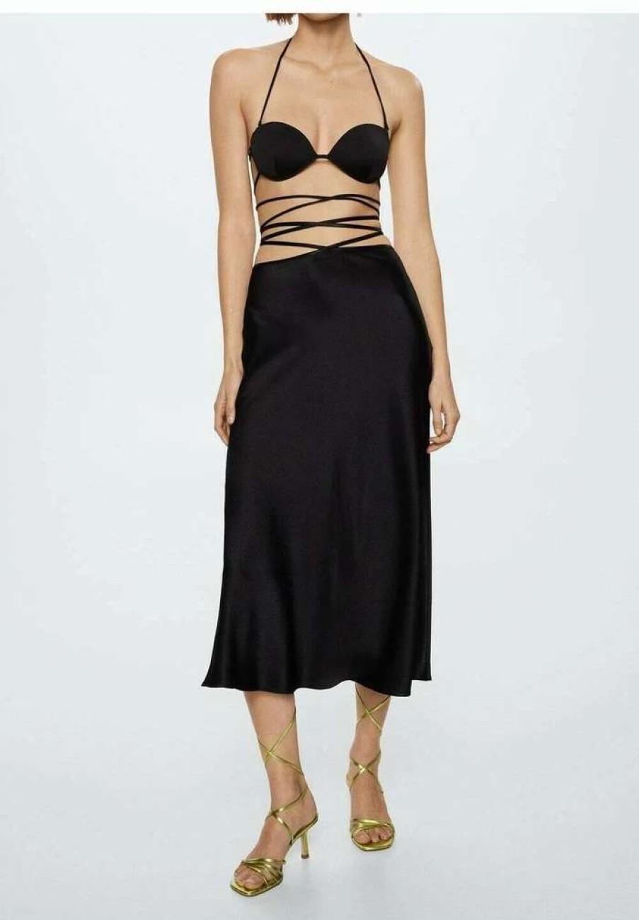 Clothing * | Mango A-Line Skirt Noir