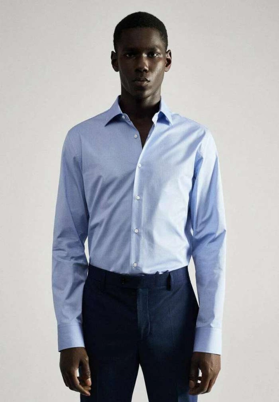 Clothing * | Mango Formal Shirt Blue