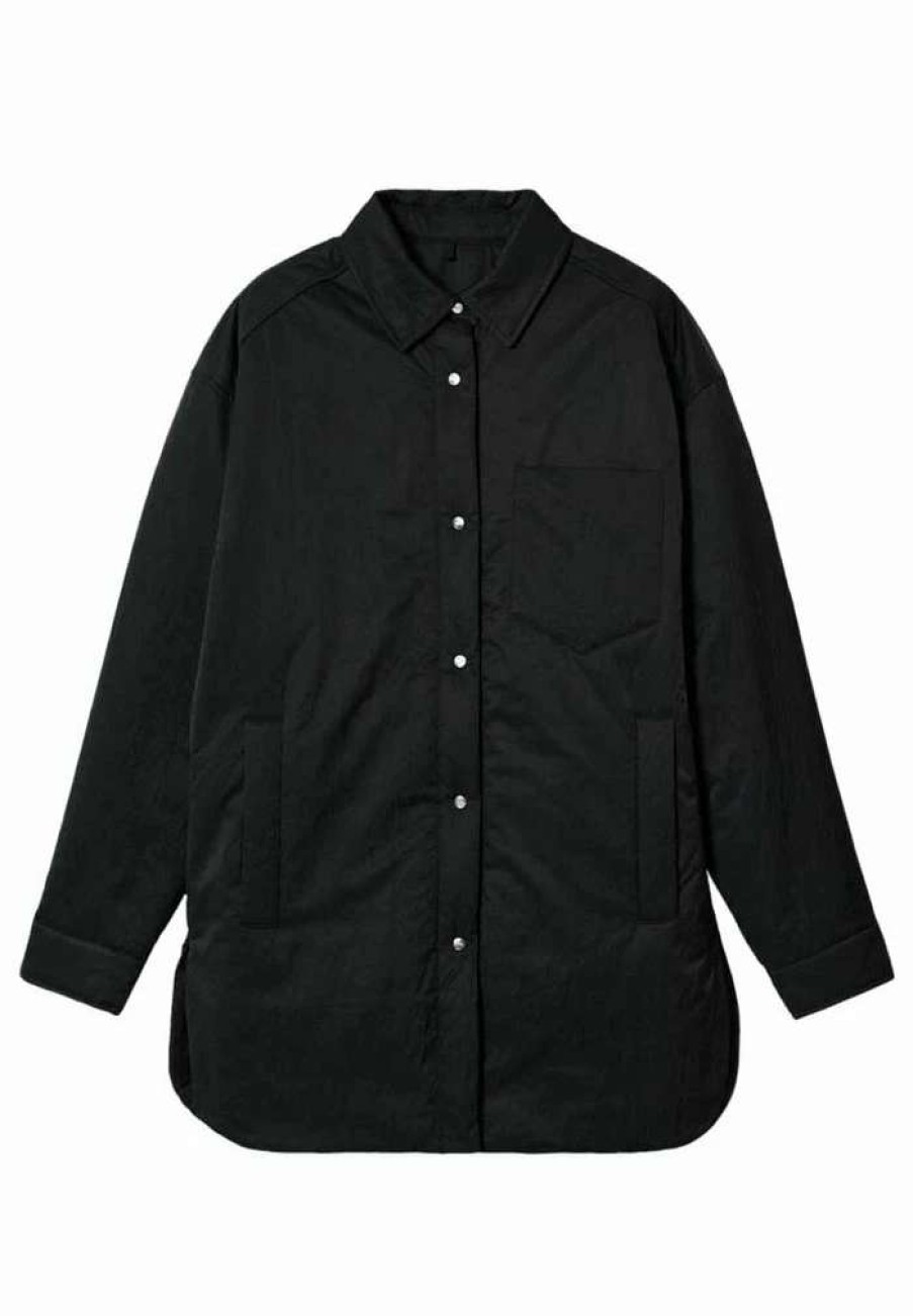 Clothing * | Mango Justi Button-Down Blouse Noir