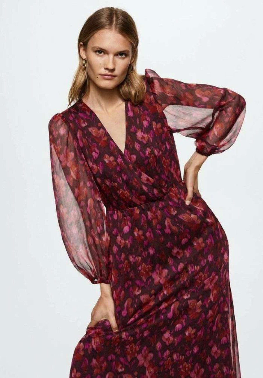 Clothing * | Mango Winona Day Dress Bordeaux