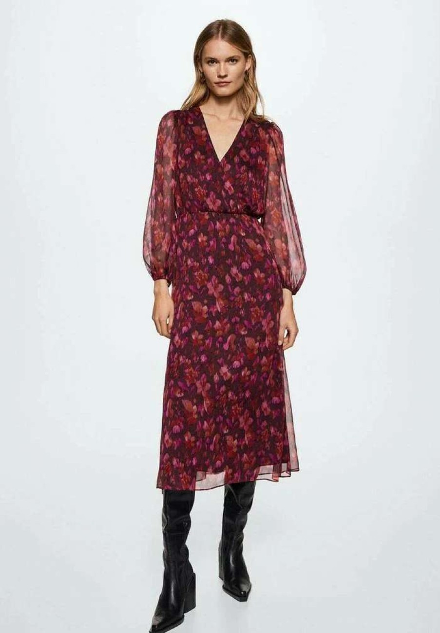 Clothing * | Mango Winona Day Dress Bordeaux