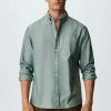 Clothing * | Mango Oxford Shirt Khaki