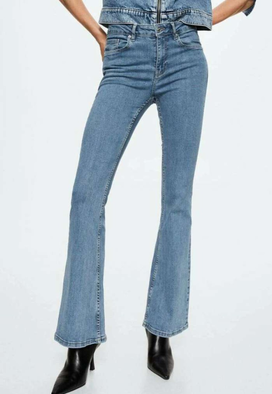 Clothing * | Mango Bootcut Jeans Mittelblau