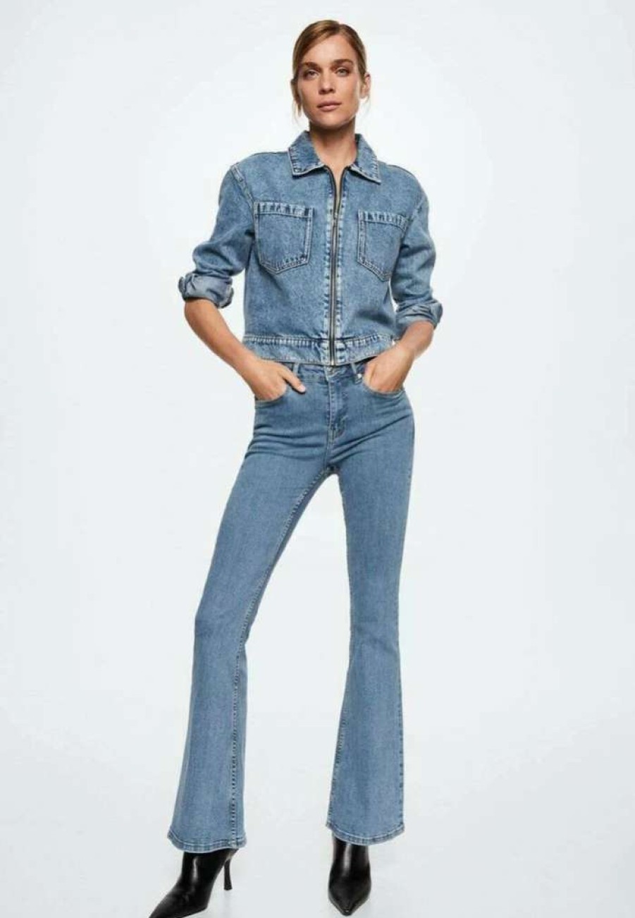 Clothing * | Mango Bootcut Jeans Mittelblau