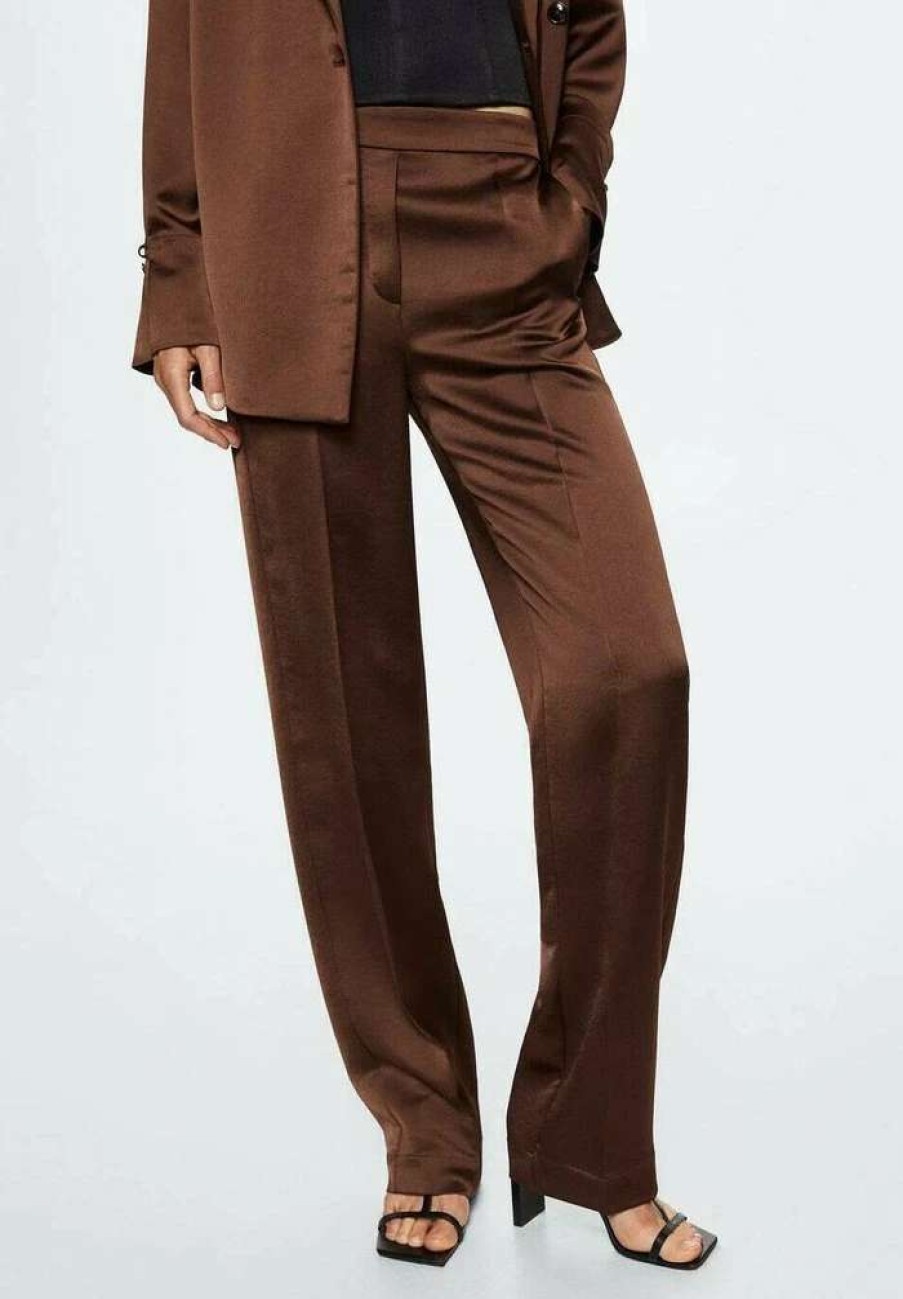 Clothing * | Mango Hana Trousers Chocoladebruin