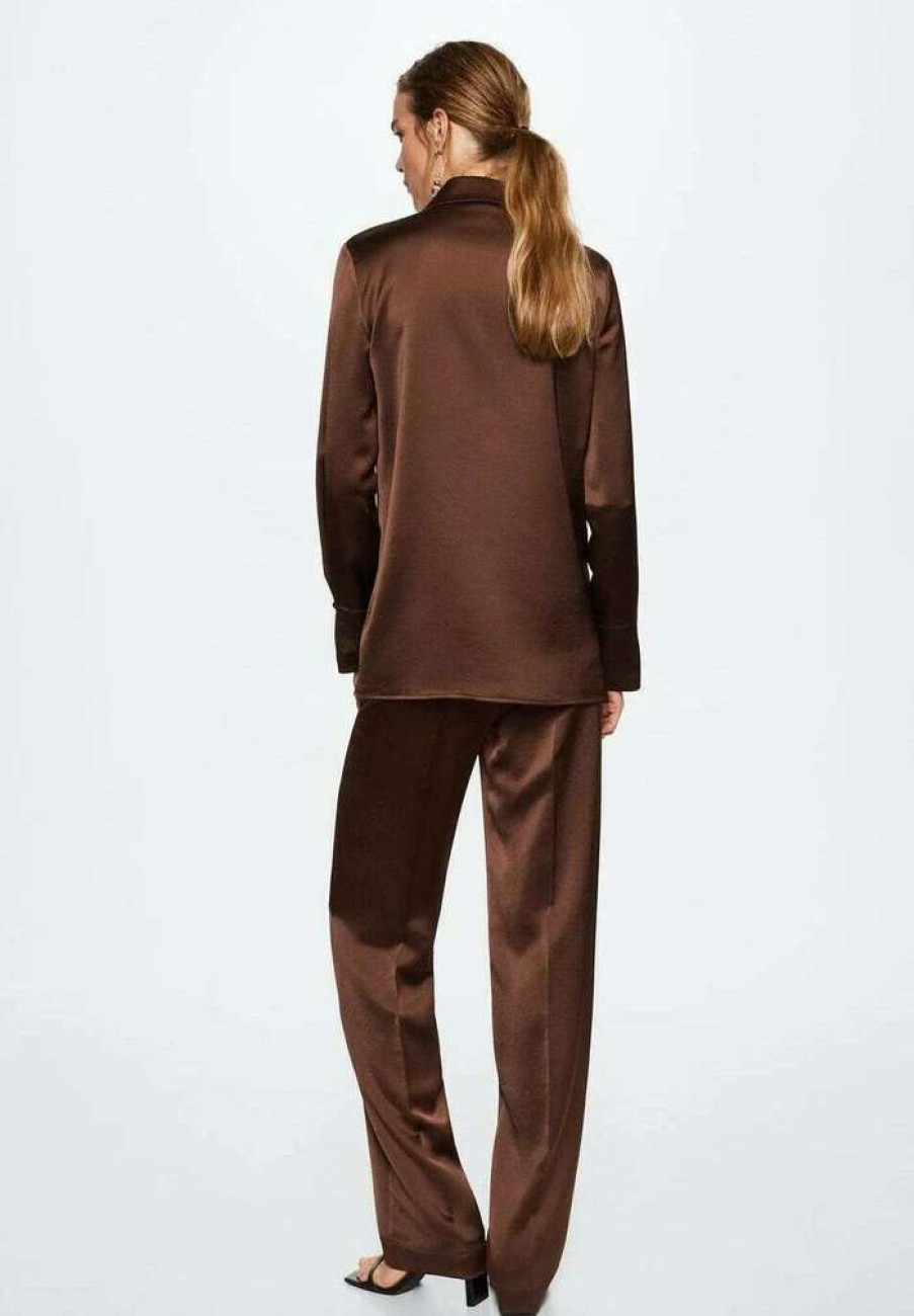 Clothing * | Mango Hana Trousers Chocoladebruin