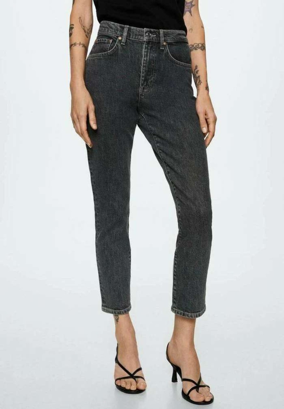 Clothing * | Mango Claudia Slim Fit Jeans Open Grijs