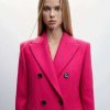 Clothing * | Mango Perfume Classic Coat Fuchsia