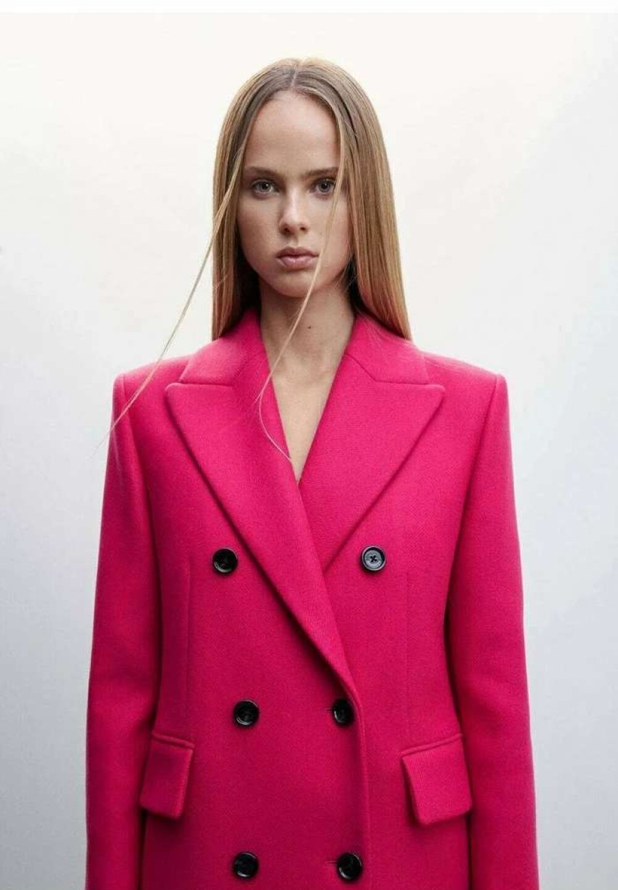 Clothing * | Mango Perfume Classic Coat Fuchsia