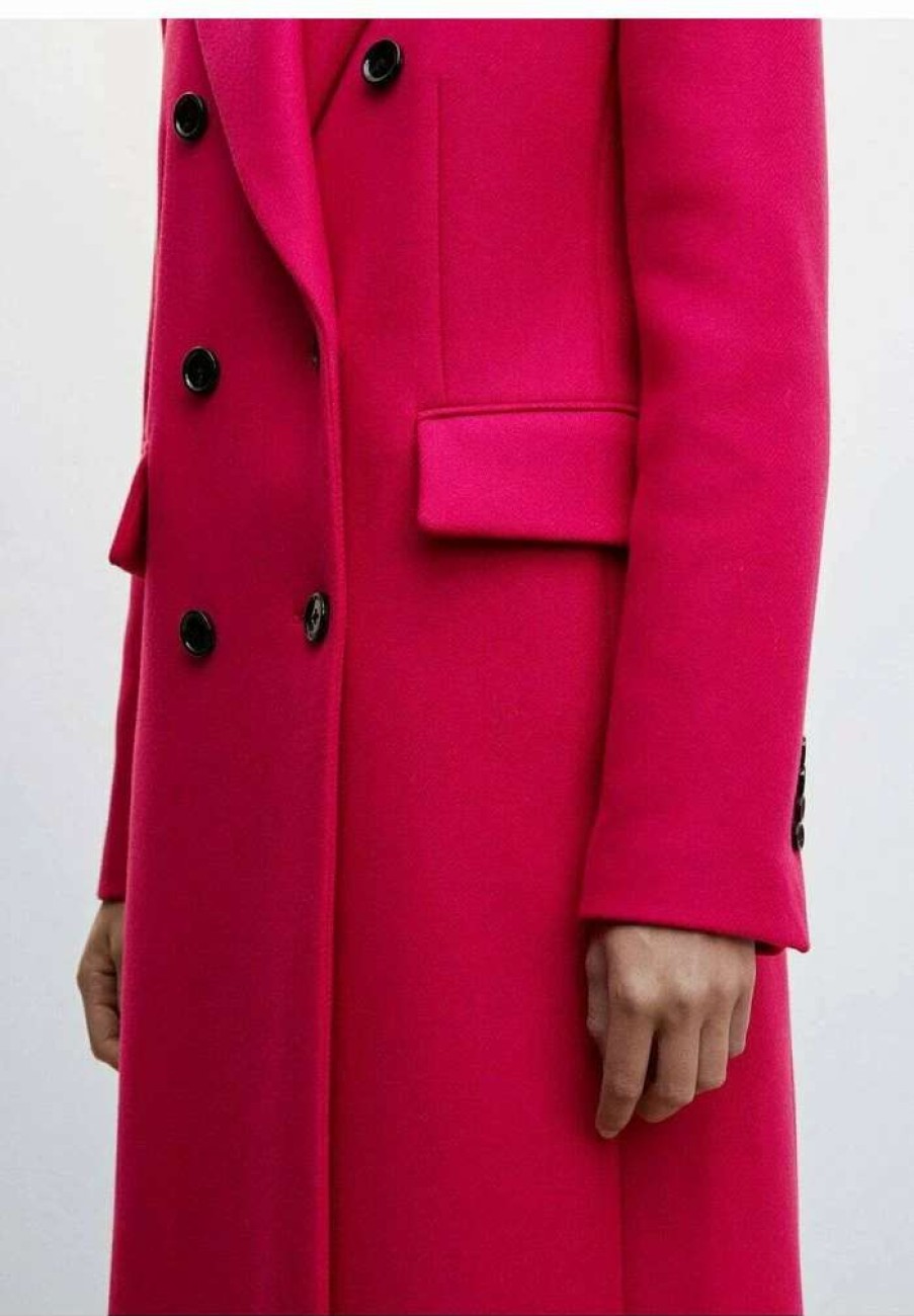 Clothing * | Mango Perfume Classic Coat Fuchsia