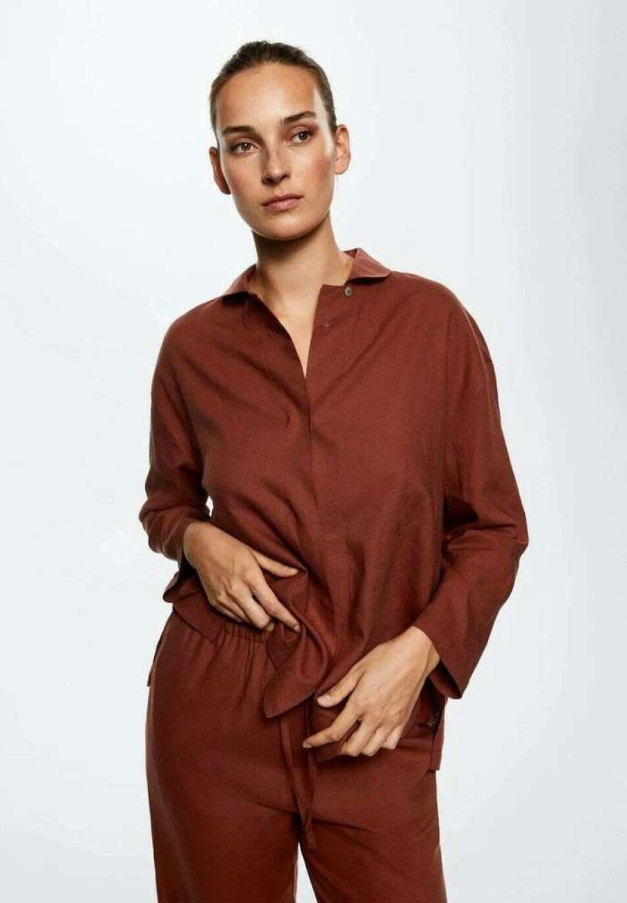 Nightwear * | Mango Garbi-I Pyjama Top Grenat