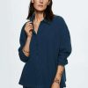 Nightwear * | Mango Jimena Pyjama Top Marineblauw