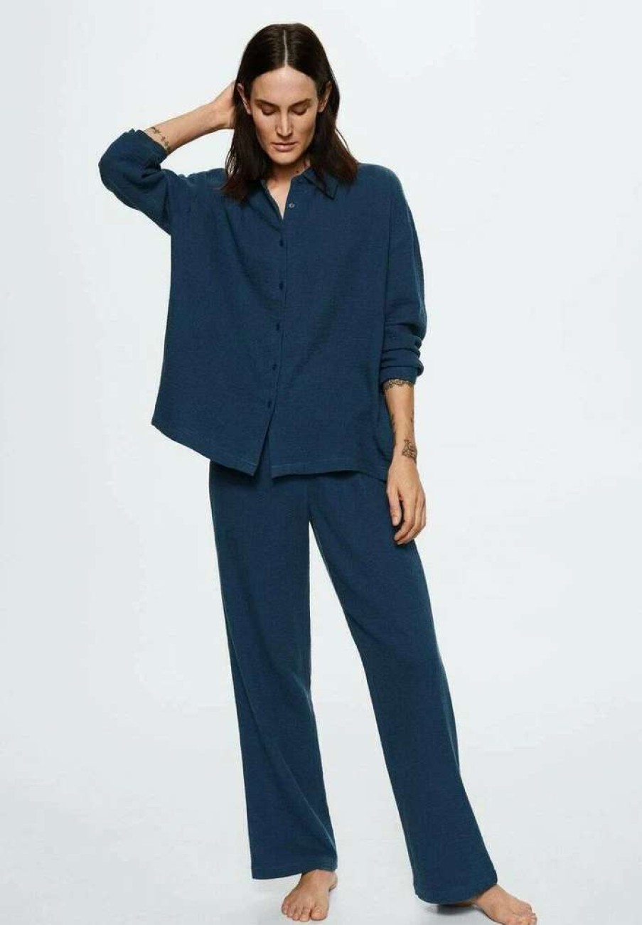 Nightwear * | Mango Jimena Pyjama Top Marineblauw