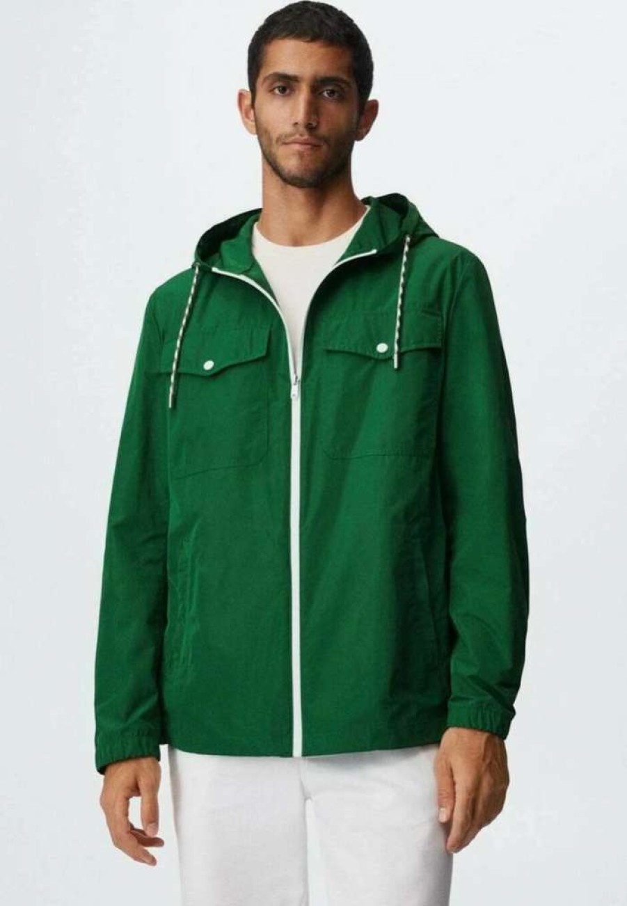 Clothing * | Mango Costa Outdoor Jacket Vert