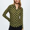 Clothing * | Mango Celip Button-Down Blouse Jaune